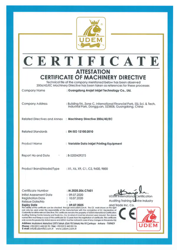 Certificado CE.