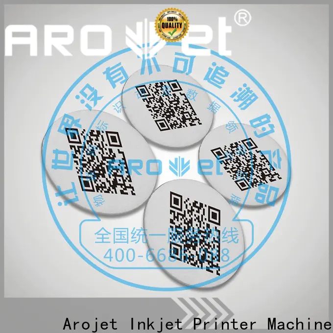 Arojet 2d barcode printer manufacturers for bottle cap coding